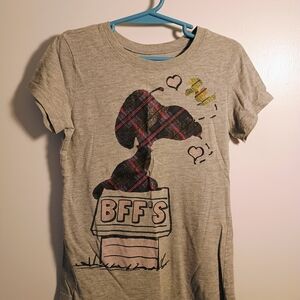 Peanuts Gray T-Shirt with Snoopy Print